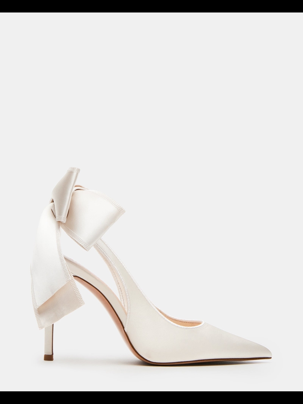 Steve Madden Ivory Pointed-Toe Bow-Back Stiletto Pump